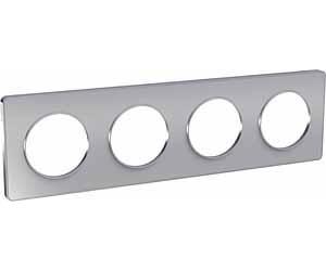 Фото Schneider Electric Odace S53P808 Рамка 4-постовая (алюминий)