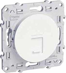 Фото Schneider Electric Odace S52R475 Розетка компьютерная (RJ45, cat.6, под рамку, скрытая установка, белая)