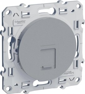 Фото Schneider Electric Odace S53R475 Розетка компьютерная (RJ45, cat.6, под рамку, скрытая установка, алюминий)