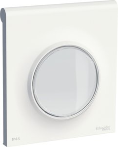 Фото Schneider Electric Odace S52R2010W Выключатель одноклавишный (10 А, с возм. подсветки, IP44, в сборе, скрытая установка, белый)