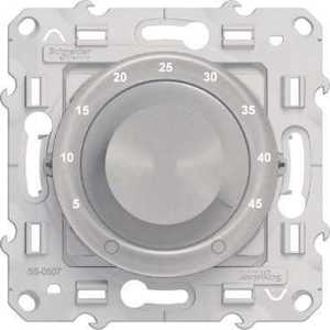 Фото Schneider Electric Odace S53R507 Термостат для теплых полов +5…+45°С (10 А, 220 В, под рамку, скрытая установка, алюминий)