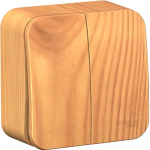 Фото Schneider Electric Blanca BLNVA105015 Выключатель двухклавишный с изолирующей пластиной (10 А, в сборе, открытая установка, ясень)