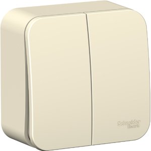 Фото Schneider Electric Blanca BLNVA065002 Выключатель двухклавишный (6 А, в сборе, открытая установка, молоко)