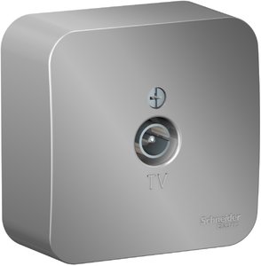 Фото Schneider Electric Blanca BLNTA000013 Розетка телевизионная (TV, в сборе, открытая установка, алюминий)