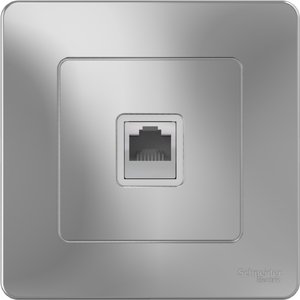 Фото Schneider Electric Blanca BLNIS011003 Розетка телефонная (RJ11, в сборе, скрытая установка, алюминий)