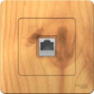 Фото Schneider Electric Blanca BLNIS011005 Розетка телефонная (RJ11, в сборе, скрытая установка, ясень)