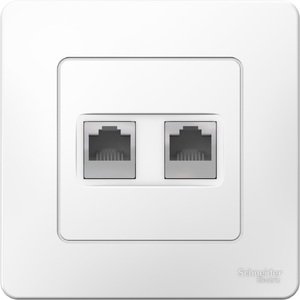 Фото Schneider Electric Blanca BLNIS045111 Розетка комбинированная (RJ45+RJ11, в сборе, скрытая установка, белая)