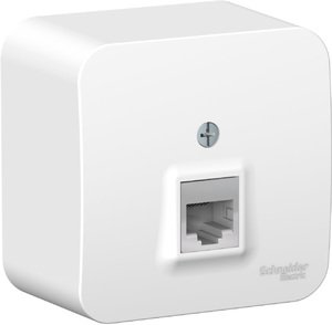 Фото Schneider Electric Blanca BLNIA011001 Розетка телефонная (RJ11, в сборе, открытая установка, белая)