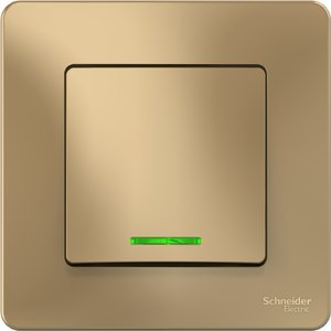 Фото Schneider Electric Blanca BLNVS010114 Выключатель одноклавишный (10 А, в сборе, подсветка, скрытая установка, титан)