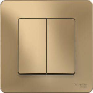 Фото Schneider Electric Blanca BLNVS010504 Выключатель двухклавишный (10 А, в сборе, скрытая установка, титан)