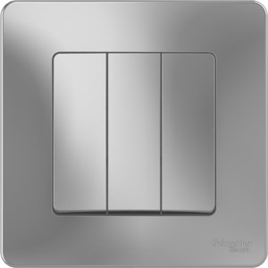 Фото Schneider Electric Blanca BLNVS100503 Выключатель трехклавишный (10 А, в сборе, скрытая установка, алюминий)