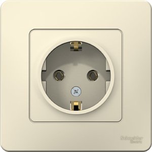 Фото Schneider Electric Blanca BLNRS001012 Розетка с заземляющим контактом (16 А, в сборе, скрытая установка, молоко)