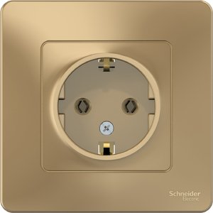 Фото Schneider Electric Blanca BLNRS001014 Розетка с заземляющим контактом (16 А, в сборе, скрытая установка, титан)
