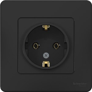Фото Schneider Electric Blanca BLNRS001016 Розетка с заземляющим контактом (16 А, в сборе, скрытая установка, антрацит)
