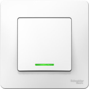 Фото Schneider Electric Blanca BLNVS010611 Переключатель одноклавишный (10 А, в сборе, подсветка, скрытая установка, белый)