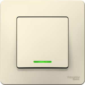 Фото Schneider Electric Blanca BLNVS010612 Переключатель одноклавишный (10 А, в сборе, подсветка, скрытая установка, молоко)