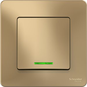 Фото Schneider Electric Blanca BLNVS010614 Переключатель одноклавишный (10 А, в сборе, подсветка, скрытая установка, титан)