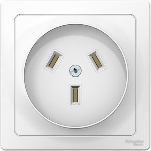 Фото Schneider Electric Blanca BLNSR003231 Розетка силовая однофазная (32 А, 2P+E, в сборе, скрытая установка, белая)