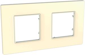 Фото Schneider Electric Unica Quadro MGU2.704.25 Рамка 2-постовая (бежевая)