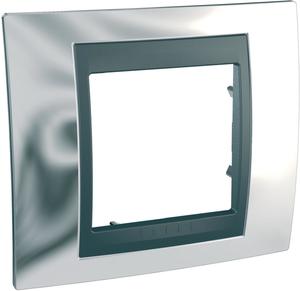 Фото Schneider Electric Unica Top MGU66.002.210 Рамка 1-постовая (графит/хром глянцевый)