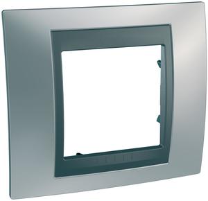 Фото Schneider Electric Unica Top MGU66.002.238 Рамка 1-постовая (графит/хром матовый)