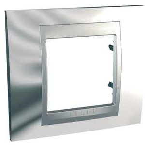 Фото Schneider Electric Unica Top MGU66.002.010 Рамка 1-постовая (алюминий/хром глянцевый)