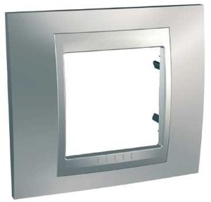 Фото Schneider Electric Unica Top MGU66.002.038 Рамка 1-постовая (алюминий/хром матовый)