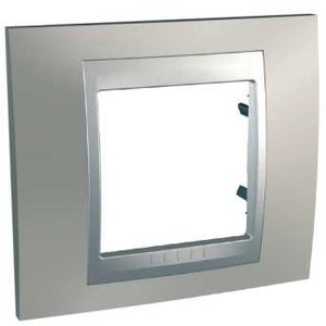 Фото Schneider Electric Unica Top MGU66.002.039 Рамка 1-постовая (алюминий/никель)