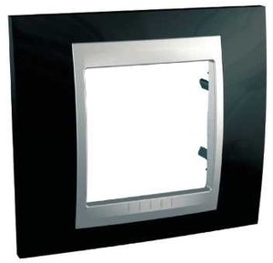 Фото Schneider Electric Unica Top MGU66.002.093 Рамка 1-постовая (алюминий/родий)