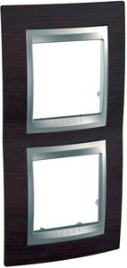Фото Schneider Electric Unica Top MGU66.004V.0M3 Рамка 2-постовая (вертикальная, алюминий/венге)