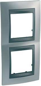 Фото Schneider Electric Unica Top MGU66.004V.238 Рамка 2-постовая (вертикальная, графит/хром матовый)