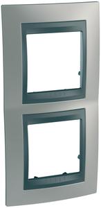 Фото Schneider Electric Unica Top MGU66.004V.239 Рамка 2-постовая (вертикальная, графит/никель)