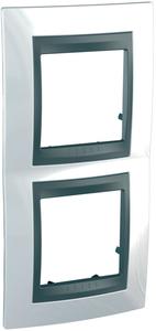 Фото Schneider Electric Unica Top MGU66.004V.292 Рамка 2-постовая (вертикальная, графит/нордик)
