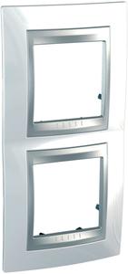 Фото Schneider Electric Unica Top MGU66.004V.092 Рамка 2-постовая (вертикальная, алюминий/нордик)