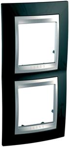 Фото Schneider Electric Unica Top MGU66.004V.093 Рамка 2-постовая (вертикальная, алюминий/родий)