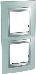 Фото Schneider Electric Unica Top MGU66.004V.094 Рамка 2-постовая (вертикальная, алюминий/флюорит)
