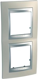 Фото Schneider Electric Unica Top MGU66.004V.095 Рамка 2-постовая (вертикальная, алюминий/опал)
