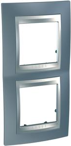 Фото Schneider Electric Unica Top MGU66.004V.097 Рамка 2-постовая (вертикальная, алюминий/грэй)