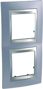 Фото Schneider Electric Unica Top MGU66.004V.098 Рамка 2-постовая (вертикальная, алюминий/берилл)