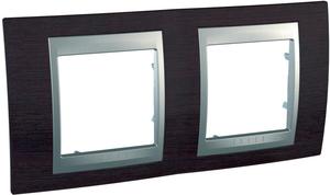 Фото Schneider Electric Unica Top MGU66.004.0M3 Рамка 2-постовая (горизонтальная, алюминий/венге)