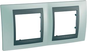 Фото Schneider Electric Unica Top MGU66.004.294 Рамка 2-постовая (горизонтальная, графит/флюорит)