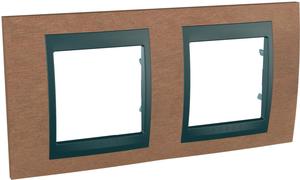 Фото Schneider Electric Unica Top MGU66.004.2M2 Рамка 2-постовая (горизонтальная, графит/вишня)