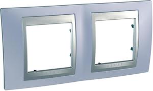 Фото Schneider Electric Unica Top MGU66.004.098 Рамка 2-постовая (горизонтальная, алюминий/берилл)