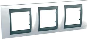 Фото Schneider Electric Unica Top MGU66.006.292 Рамка 3-постовая (горизонтальная, графит/нордик)
