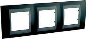 Фото Schneider Electric Unica Top MGU66.006.293 Рамка 3-постовая (горизонтальная, графит/родий)