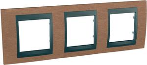 Фото Schneider Electric Unica Top MGU66.006.2M2 Рамка 3-постовая (горизонтальная, графит/вишня)