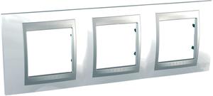 Фото Schneider Electric Unica Top MGU66.006.092 Рамка 3-постовая (горизонтальная, алюминий/нордик)