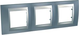 Фото Schneider Electric Unica Top MGU66.006.097 Рамка 3-постовая (горизонтальная, алюминий/грэй)