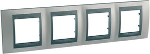 Фото Schneider Electric Unica Top MGU66.008.239 Рамка 4-постовая (горизонтальная, графит/никель)