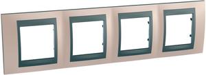 Фото Schneider Electric Unica Top MGU66.008.296 Рамка 4-постовая (горизонтальная, графит/оникс)